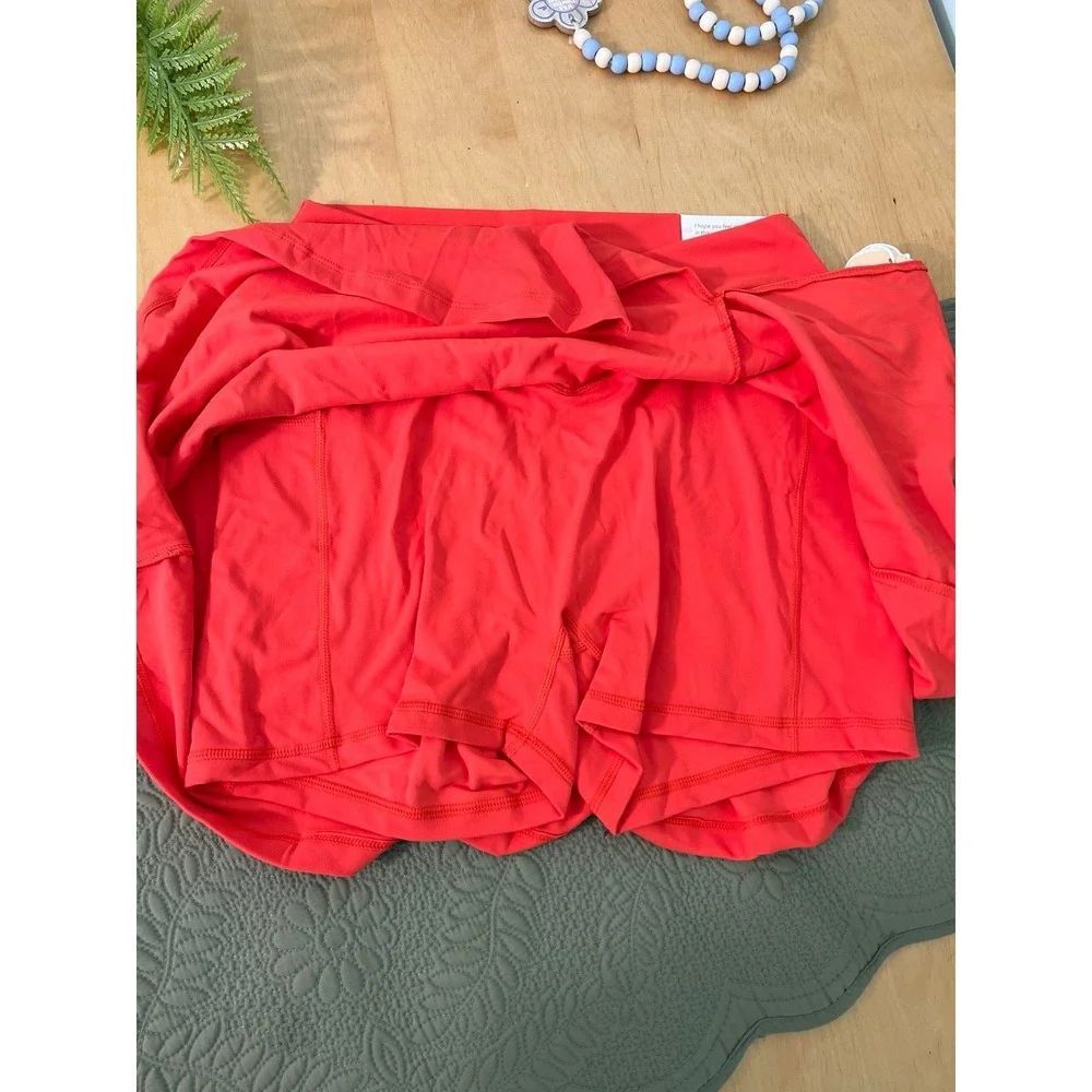 Blogilates Crisscross Slit Skort Size L Orange Color NWT - Picture 4 of 8